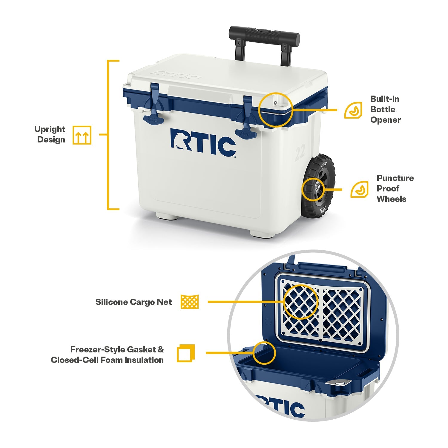 22 QT Ultra-Light Wheeled Cooler